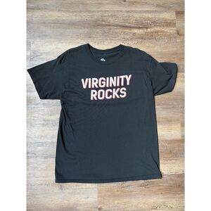 Virginty Rocks Black Graphic T-Shirt